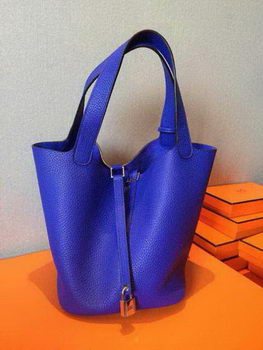 Hermes Picotin Lock 22cm Bags Litchi Leather HPT22 Blue