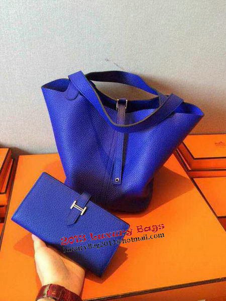 Hermes Picotin Lock 22cm Bags Litchi Leather HPT22 Blue