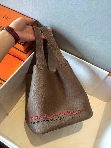 Hermes Picotin Lock 22cm Bags Litchi Leather HPT22 Grey