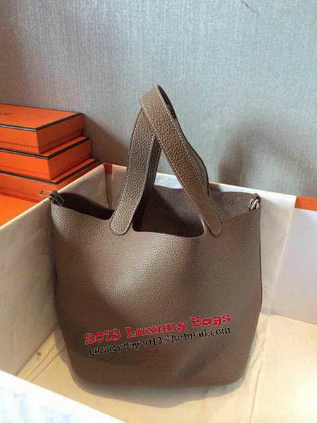 Hermes Picotin Lock 22cm Bags Litchi Leather HPT22 Grey
