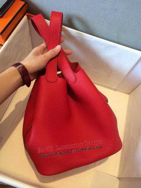 Hermes Picotin Lock 22cm Bags Litchi Leather HPT22 Red