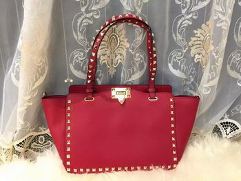 Valentino Garavani Rockstud Medium Tote Bag VO0812T Red