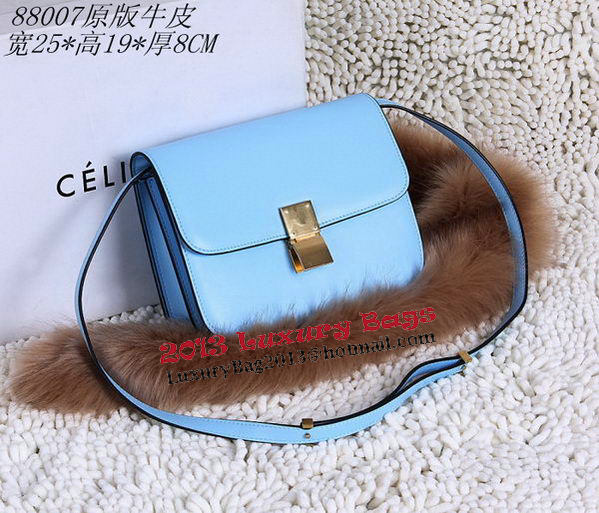 Celine Classic Box Small Flap Bag Calfskin C88007T Skyblue