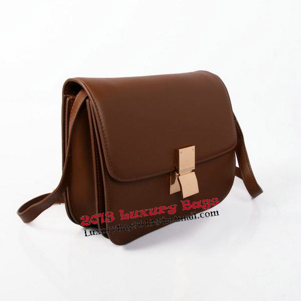 Celine Classic Box Small Flap Bag Smooth Leather C88007C Brown