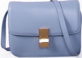 Celine Classic Box Small Flap Bag Smooth Leather C88007C SkyBlue