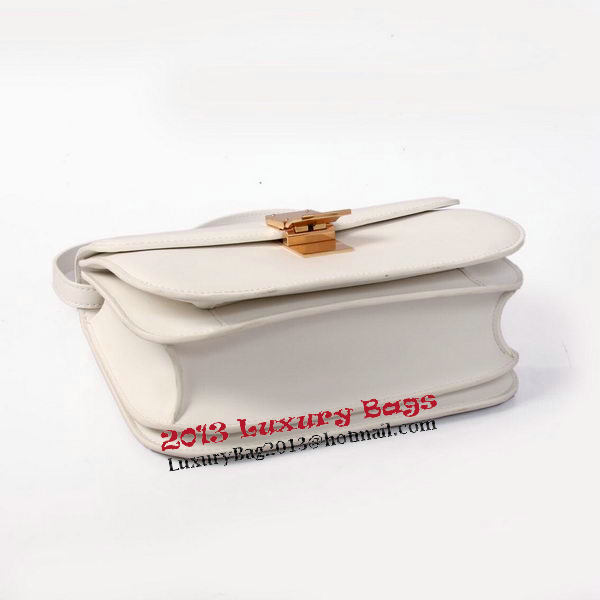 Celine Classic Box Small Flap Bag Smooth Leather C88007C White