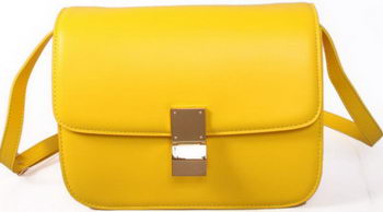 Celine Classic Box Small Flap Bag Smooth Leather C88007C Yellow