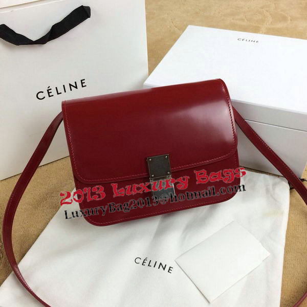 Celine Classic Box Small Flap Bag Smooth Leather C11042 Dark Red