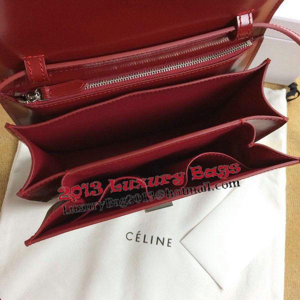 Celine Classic Box Small Flap Bag Smooth Leather C11042 Dark Red