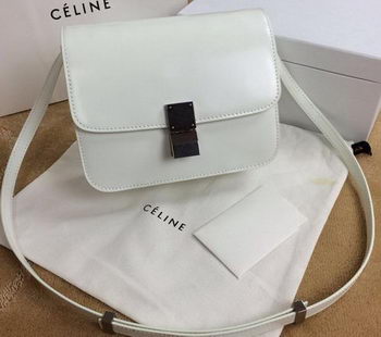 Celine Classic Box Small Flap Bag Smooth Leather C11042 OffWhite