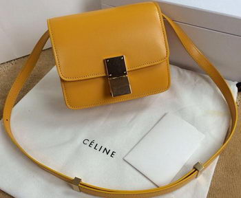 Celine Classic Box mini Flap Bag Smooth Leather C11041T Yellow