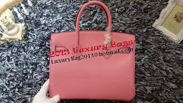 Hermes Birkin 30CM Tote Bags Litchi Leather H30LI Cherry