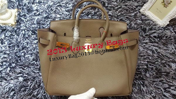 Hermes Birkin 30CM Tote Bags Litchi Leather H30LI Khaki