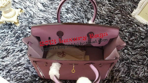 Hermes Birkin 30CM Tote Bags Litchi Leather H30LI Lavender