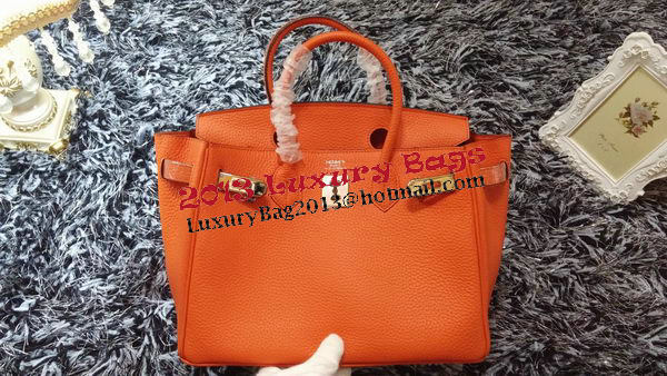 Hermes Birkin 30CM Tote Bags Litchi Leather H30LI Orange