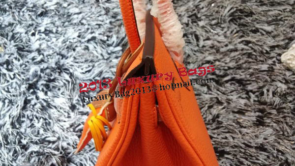 Hermes Birkin 30CM Tote Bags Litchi Leather H30LI Orange