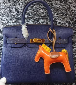 Hermes Birkin 30CM Tote Bags Litchi Leather H30LI Royal