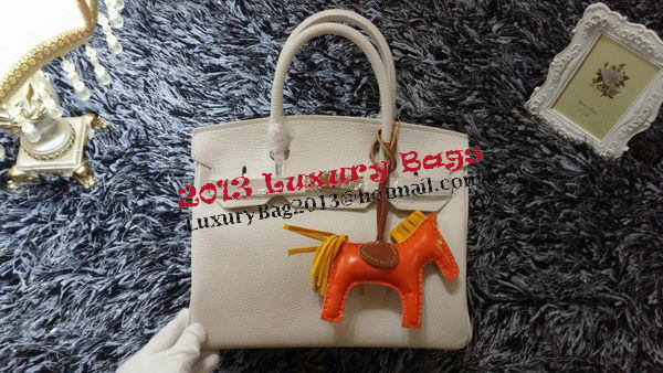 Hermes Birkin 30CM Tote Bags Litchi Leather H30LI White