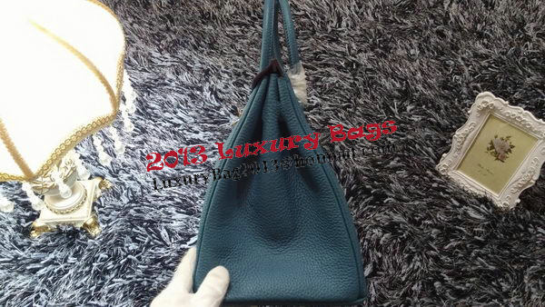 Hermes Birkin 35CM Tote Bag Litchi Leather HB35GL Blue