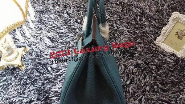 Hermes Birkin 35CM Tote Bag Litchi Leather HB35GL Blue