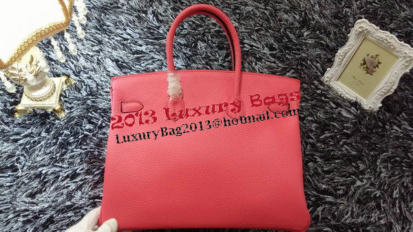 Hermes Birkin 35CM Tote Bag Litchi Leather HB35GL Cherry