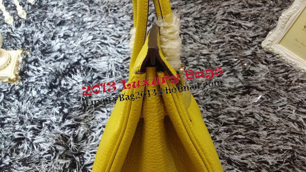 Hermes Birkin 35CM Tote Bag Litchi Leather HB35GL Lemon