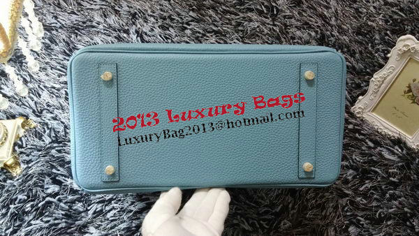 Hermes Birkin 35CM Tote Bag Litchi Leather HB35GL Light Blue