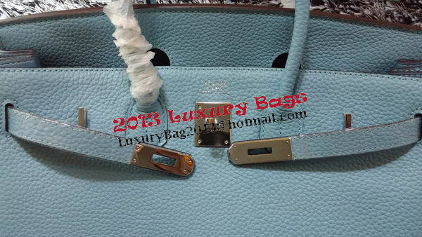 Hermes Birkin 35CM Tote Bag Litchi Leather HB35GL Light Blue