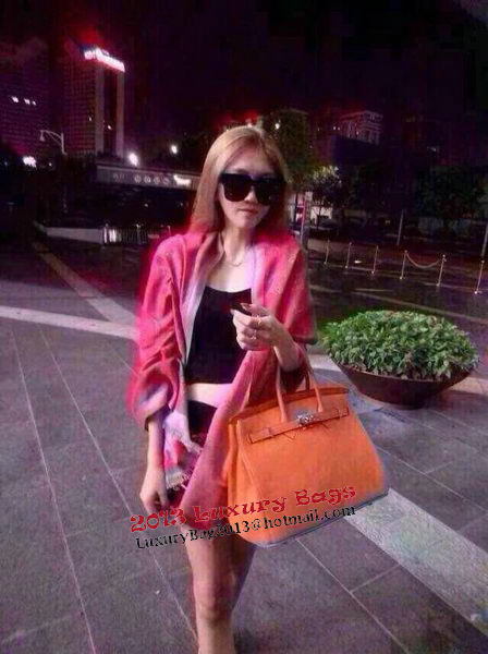 Hermes Birkin 35CM Tote Bag Litchi Leather HB35GL Orange