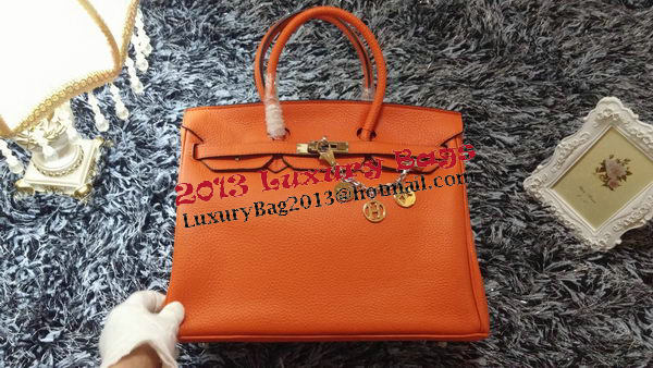 Hermes Birkin 35CM Tote Bag Litchi Leather HB35GL Orange