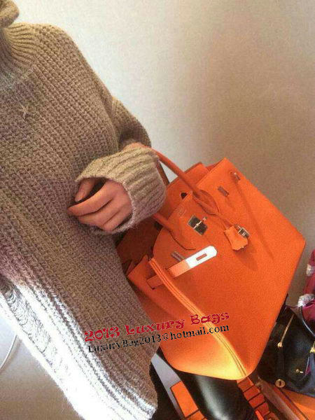 Hermes Birkin 35CM Tote Bag Litchi Leather HB35GL Orange