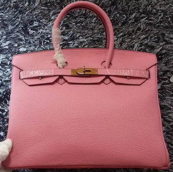 Hermes Birkin 35CM Tote Bag Litchi Leather HB35GL Pink