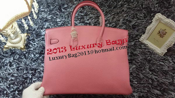 Hermes Birkin 35CM Tote Bag Litchi Leather HB35GL Pink