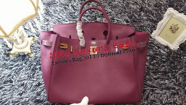 Hermes Birkin 35CM Tote Bag Litchi Leather HB35GL Purple