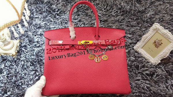 Hermes Birkin 35CM Tote Bag Litchi Leather HB35GL Rose