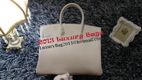 Hermes Birkin 35CM Tote Bag Litchi Leather HB35GL White