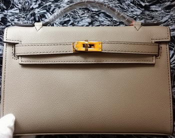 Hermes MINI Kelly 22cm Tote Bag Calf Leather K011 Grey