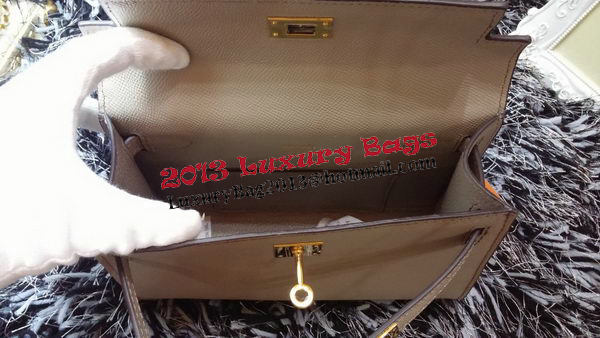 Hermes MINI Kelly 22cm Tote Bag Calf Leather K011 Grey