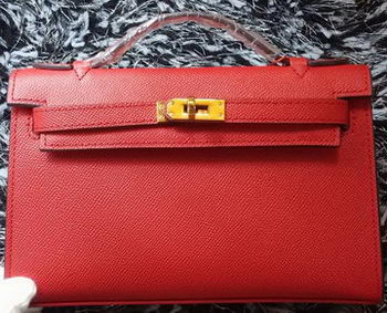 Hermes MINI Kelly 22cm Tote Bag Calf Leather K011 Red