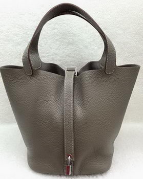 Hermes Picotin Lock 22cm Bags Litchi Leather HPL1048 Grey