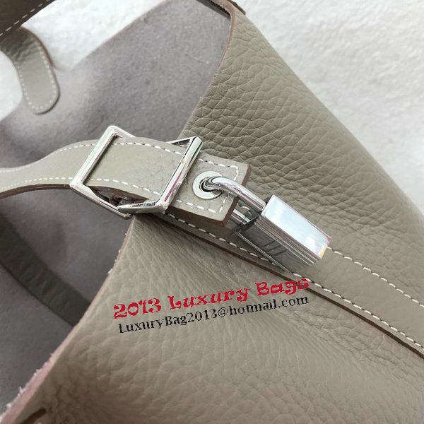 Hermes Picotin Lock 22cm Bags Litchi Leather HPL1048 Grey