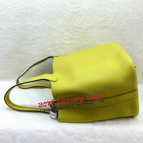 Hermes Picotin Lock 22cm Bags Litchi Leather HPL1048 Lemon