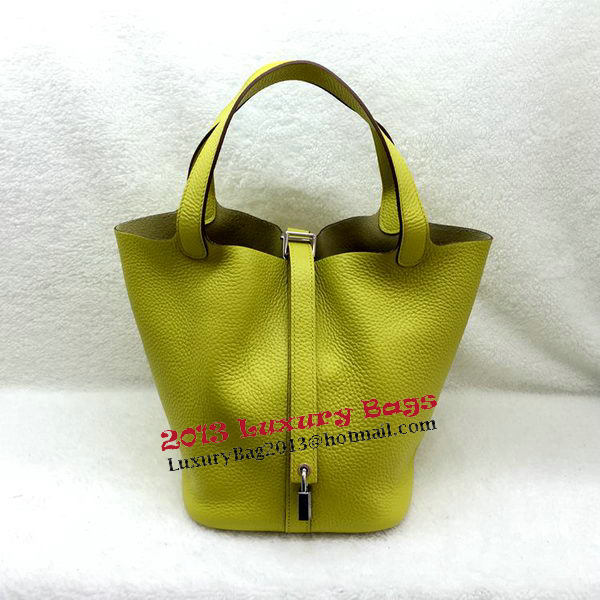 Hermes Picotin Lock 22cm Bags Litchi Leather HPL1048 Lemon