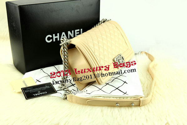 Boy Chanel Flap Bag Original Apricot Pearl Sheepskin Leather A67086 Silver