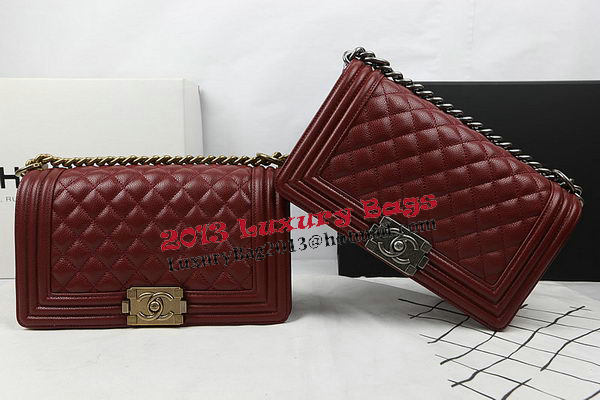 Boy Chanel Flap Bag Original Burgundy Cannage Pattern A67025 Gold