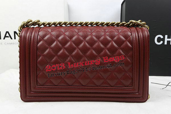 Boy Chanel Flap Bag Original Burgundy Cannage Pattern A67025 Gold