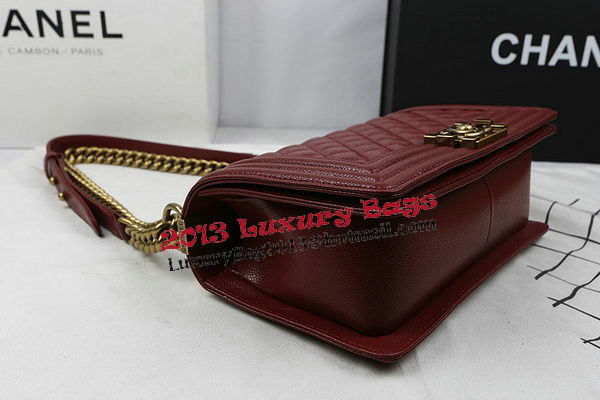 Boy Chanel Flap Bag Original Burgundy Cannage Pattern A67025 Gold