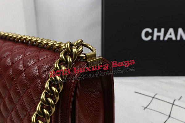 Boy Chanel Flap Bag Original Burgundy Cannage Pattern A67025 Gold