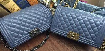 Boy Chanel Flap Shoulder Bag Sheepskin Leather A67086 Light Blue