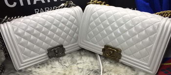 Boy Chanel Flap Shoulder Bag Sheepskin Leather A67086 OffWhite